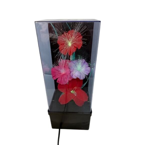 Vintage Fiber Optic Flower Floral Lamp with Music Box 14" Working - Picture 1 of 7